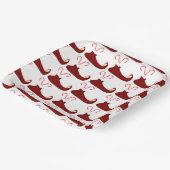 Red Elf Slippers with Candy Canes Square Pappteller (Gewinkelt)