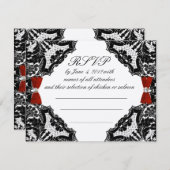 Red, Elfenbein und Black Lace Wedding RSVP (Vorne/Hinten)