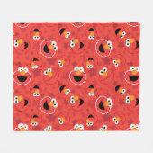 Red Elmo Faces Pattern Fleecedecke (Vorderseite (Horizontal))