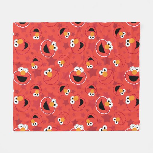 Red Elmo Faces Pattern Fleecedecke (Vorderseite (Horizontal))