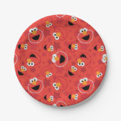 Red Elmo Faces Pattern Pappteller (Vorderseite)