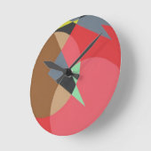 Red Ember Shapes Minimalist Round Clock Runde Wanduhr (Winkel)