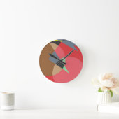 Red Ember Shapes Minimalist Round Clock Runde Wanduhr (Zuhause)