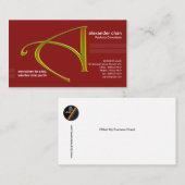 Red Emboss Gold Letter A PR Visitenkarte (Vorne/Hinten)