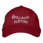 Red Embroided Baritone Music Hat Bestickte Kappe (Vorderseite)