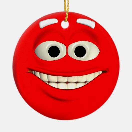 Red Emoticon Keramikornament (Vorne)