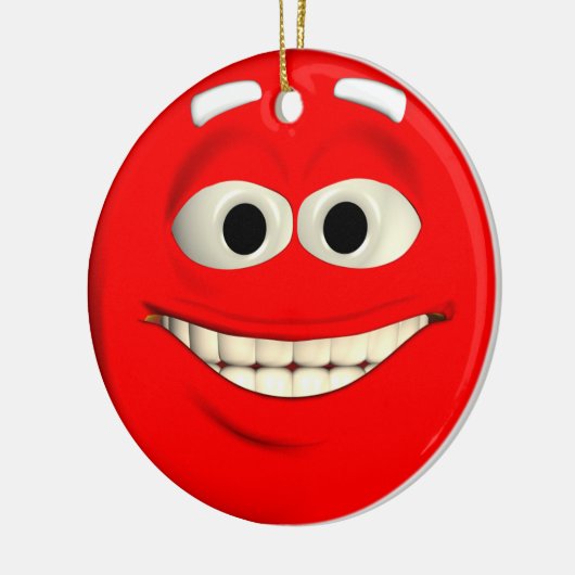 Red Emoticon Keramikornament (Links)