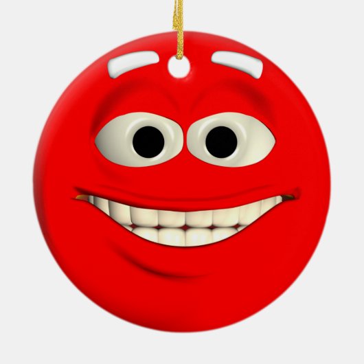 Red Emoticon Keramikornament (Hinten)