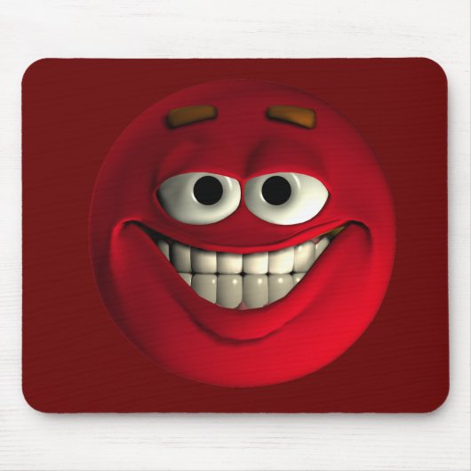 Red Emoticon Laghing Mousepad (Vorne)