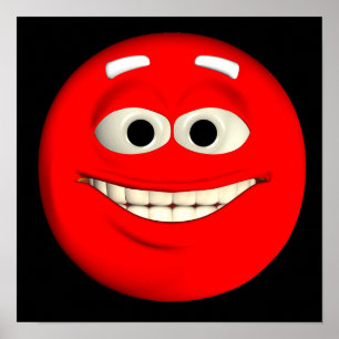 Red Emoticon Poster