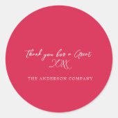 Red Employee Appreciation Event Runder Aufkleber (Vorderseite)