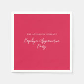 Red Employee Appreciation Event Serviette (Vorderseite)