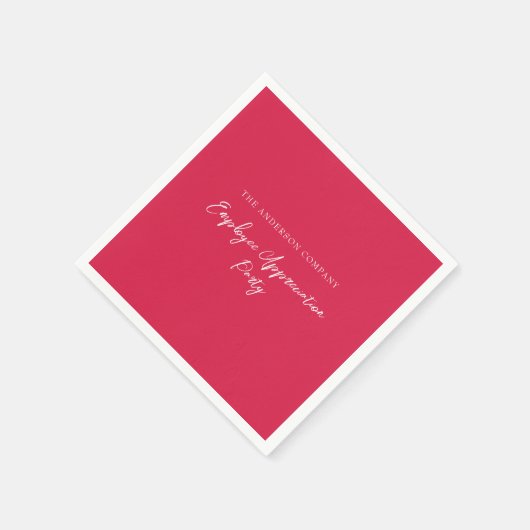Red Employee Appreciation Event Serviette (Ecke)