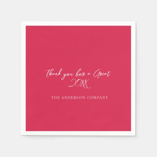 Red Employee Appreciation Event Serviette (Vorderseite)