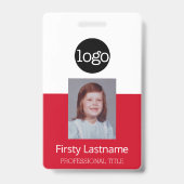 Red Employee - Foto, Bar, Logo, Name-ID Ausweis (Vorderseite)