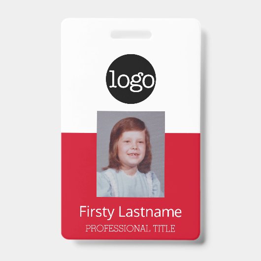 Red Employee - Foto, Bar, Logo, Name-ID Ausweis (Vorderseite)