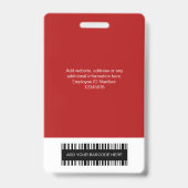 Red Employee Foto ID Card, Bar Code, Logo, Name Ausweis (Rückseite)