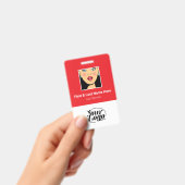 Red Employee Foto, qr Code, Logo, Name Ausweis (Handheld)