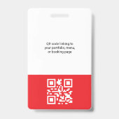Red Employee Foto, qr Code, Logo, Name Ausweis (Rückseite)