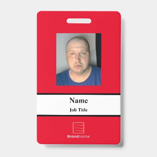 Red Employee ID Abzeichen Ausweis (Vorderseite)