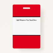 Red Employee ID Abzeichen Ausweis (Rückseite)