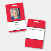 Red Employee ID Abzeichen Ausweis (Vorder- & Rückseite)