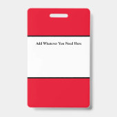 Red Employee ID Abzeichen Ausweis (Rückseite)