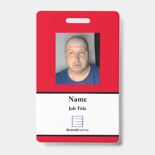 Red Employee ID Abzeichen Ausweis (Vorderseite)