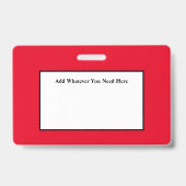 Red Employee ID Abzeichen Ausweis (Rückseite)