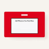 Red Employee ID Abzeichen Ausweis (Rückseite)