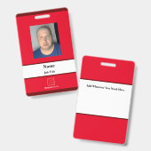 Red Employee ID Abzeichen Ausweis (Vorder- & Rückseite)