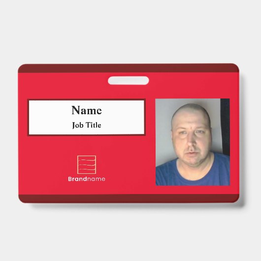 Red Employee ID Abzeichen Ausweis (Vorderseite)