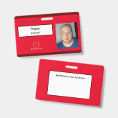 Red Employee ID Abzeichen Ausweis (Vorder- & Rückseite)