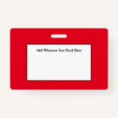 Red Employee ID Abzeichen Ausweis (Rückseite)