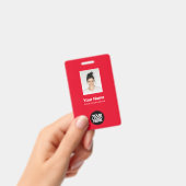 Red Employee insgesamt, Bar code, Logo, Name Ausweis (Handheld)