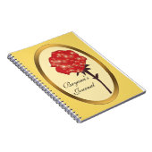 Red Enchanted Glitzer Rose Notebook Journal Notizblock (Rechte Seite)