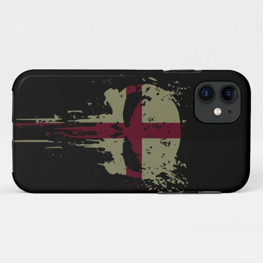 Red England Grunge Case-Mate iPhone Hülle (Rückseite (Horizontal))