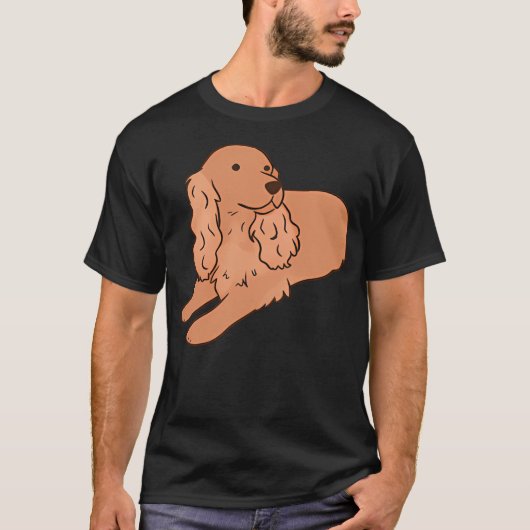 Red English Cocker Spaniel Illustration T-Shirt (Vorderseite)