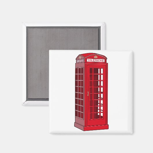 Red English Phone Booth Magnet (Vorderseite/Rückseite)