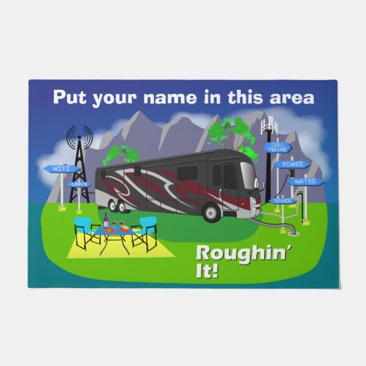 Red Entegra Aspire Class A RV Roughin'it Fußmatte (Vorderseite)