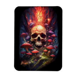 Red Ether Mushroom Skull Magnet