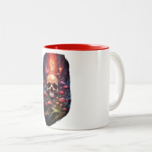 Red Ether Mushroom Skull Tasse (VorderseiteRechts)