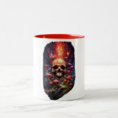 Red Ether Mushroom Skull Tasse (Mittel)
