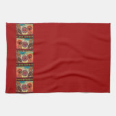 Red Ethiopian Traditonal Art Kitchtuch Geschirrtuch (Horizontal)