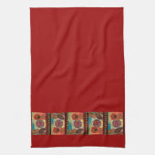 Red Ethiopian Traditonal Art Kitchtuch Geschirrtuch (Vertikal)