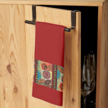 Red Ethiopian Traditonal Art Kitchtuch