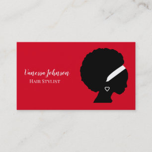 Red Ethnic Afro Natural Haircare Beautician Visitenkarte
