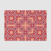 Red Ethnic Bohemisch Arabesque Geometric Pattern Seidenpapier (Vorderseite)