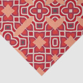 Red Ethnic Bohemisch Arabesque Geometric Pattern Seidenpapier (Ausschnitt)