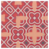 Red Ethnic Bohemisch Arabesque Geometric Pattern Stoff (Nahaufnahme)